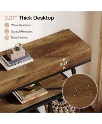 41.3" Entryway Table, Industrial Narrow Console Sofa Table with 4 Tiers Storage Shelves for Entry, Hallway