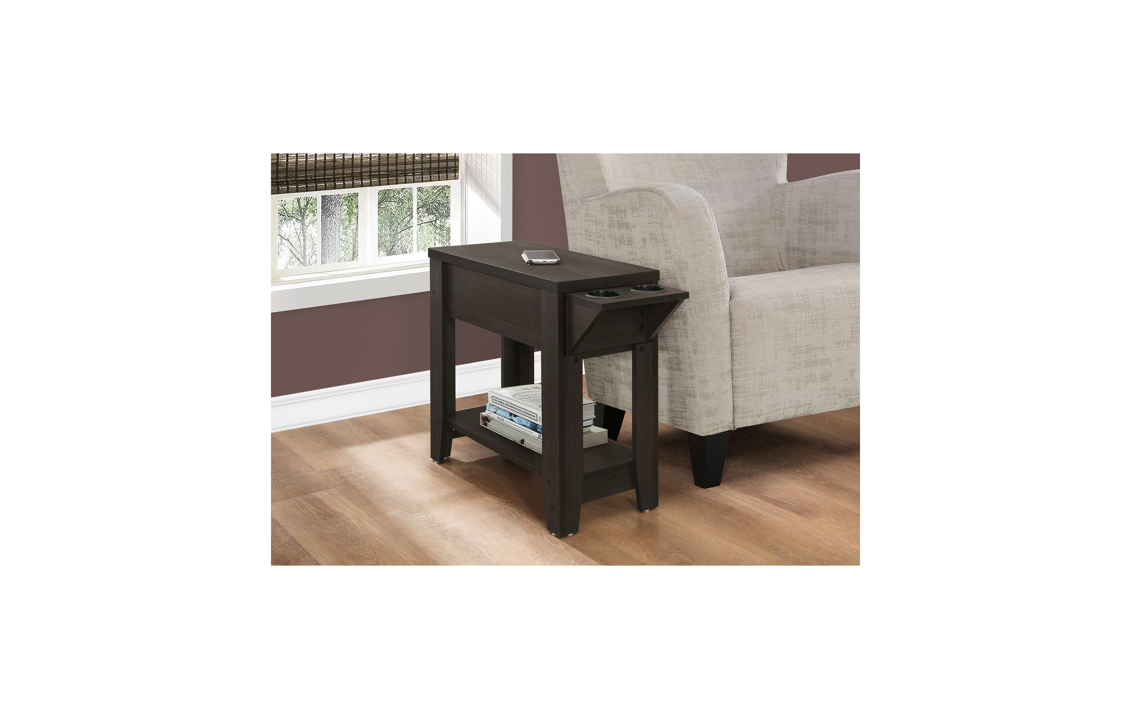 Lovmor Accent Table, Side, End, Storage, Lamp, Living Room, Bedroom, Brown Laminate, Transitional