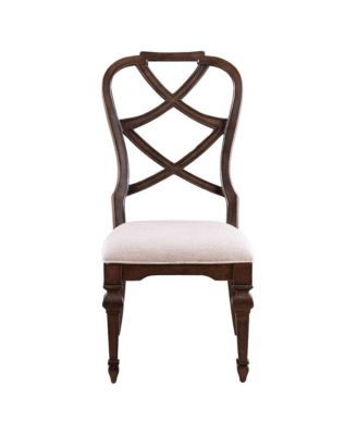 Provence Park Wood Back Side Chair for Dining Room - Set of 2 - Chateau Brown