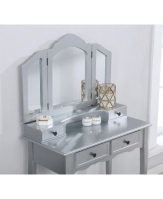 Sanlo Wooden Vanity Make Up Table and Stool Set