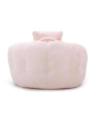 Giant Faux Fur Bean Bag Chair with Footstool