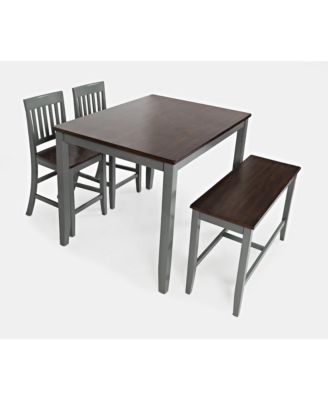 Decatur Lane Farmhouse 4 Piece Solid Wood Counter Height Set