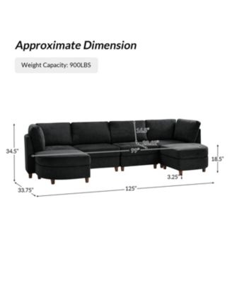 Dayman 6-Piece Modern Storage Convertible Sectional Sofa with End Table