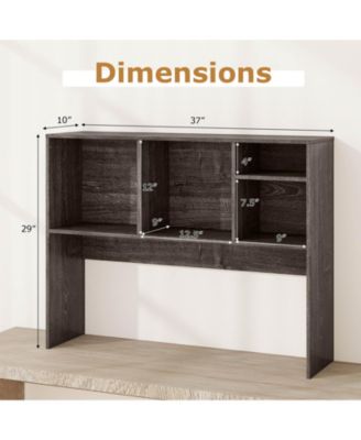 Computer Desktop Bookcase Countertop Storage Bookshelf Organizer with 4 Cubbies