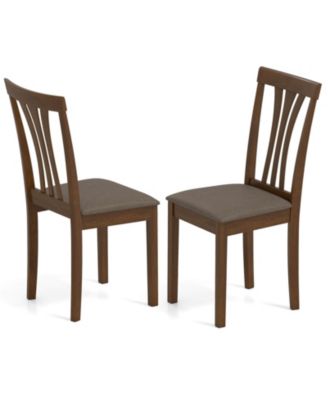 Dining Chairs Set of 2 Linen Fabric Dining Room Chairs with Hollowed Backrests