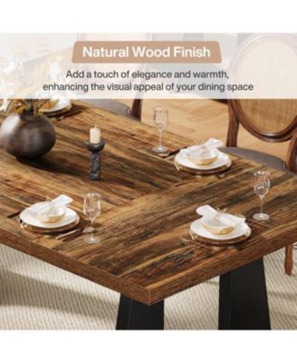 Large Dining Table for 6-8 People, Home Furniture (Dark Brown)