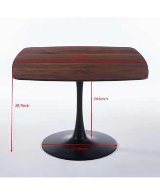 42 Inch Square Dining Table for 4-6 Person, Modern Table with Sturdy Metal Pedestal Base