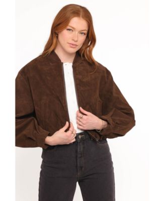 Women's Goldie Faux Suede Bomber Jacket
