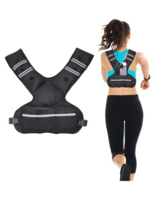 SUGFIT Adjustable Weighted Vest 20–32 LB with Iron Sand Weights and Reflective Strips