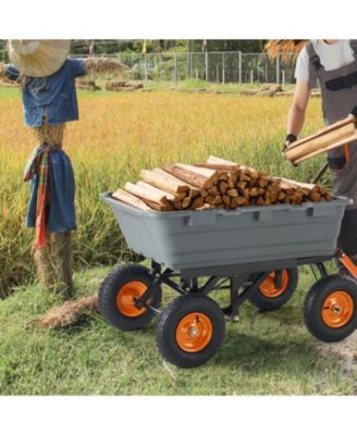 SUGFIT Heavy-Duty Dump Cart with 1500 lbs Capacity & Large Wheels