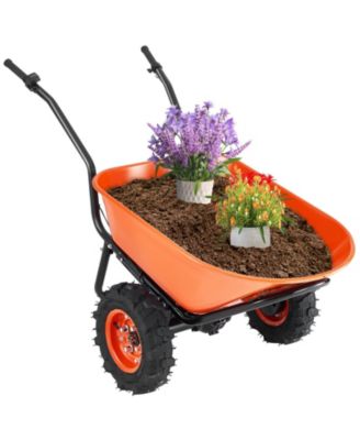 SUGFIT Heavy-Duty Electric Wheelbarrow with 7 Cu.Ft Capacity & Dual Wheels