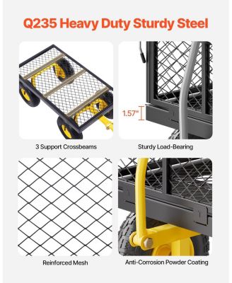 SUGFIT 500 lbs Capacity Garden Cart with All-Terrain Tires & Steel Frame