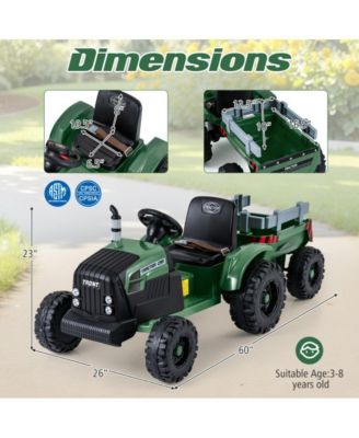 24V Kids Ride On Tractor with Detachable Trailer