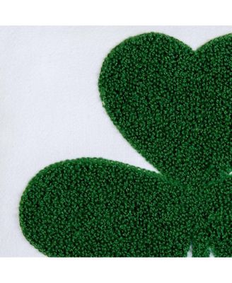 3 Leaf Clover St. Patrick's Hooked Throw Pillow, 10" x 10