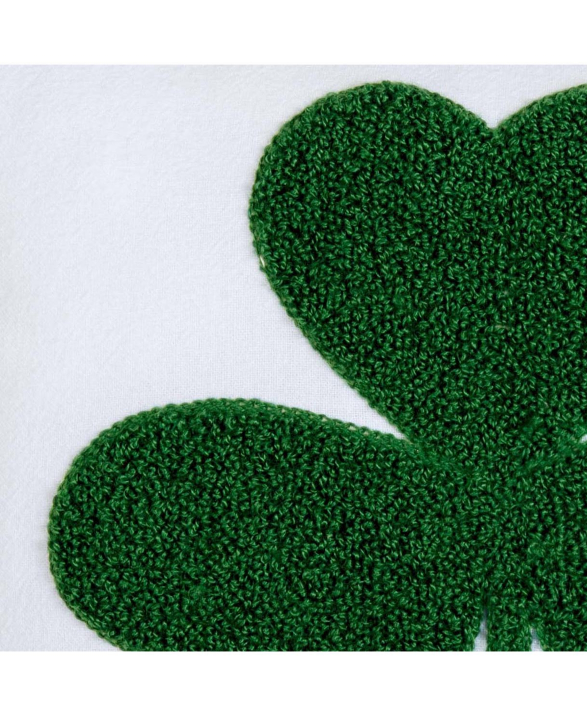 C&F Home 3 Leaf Clover St. Patrick's Hooked Throw Pillow, 10" x 10