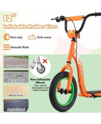 Youth Kick Scooter with Adjustable Height and Inflatable Wheels