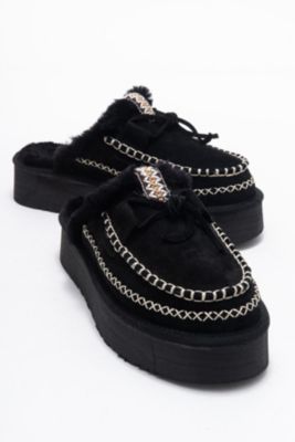 Women's Yalina Leather Platform Moccasin Slippers