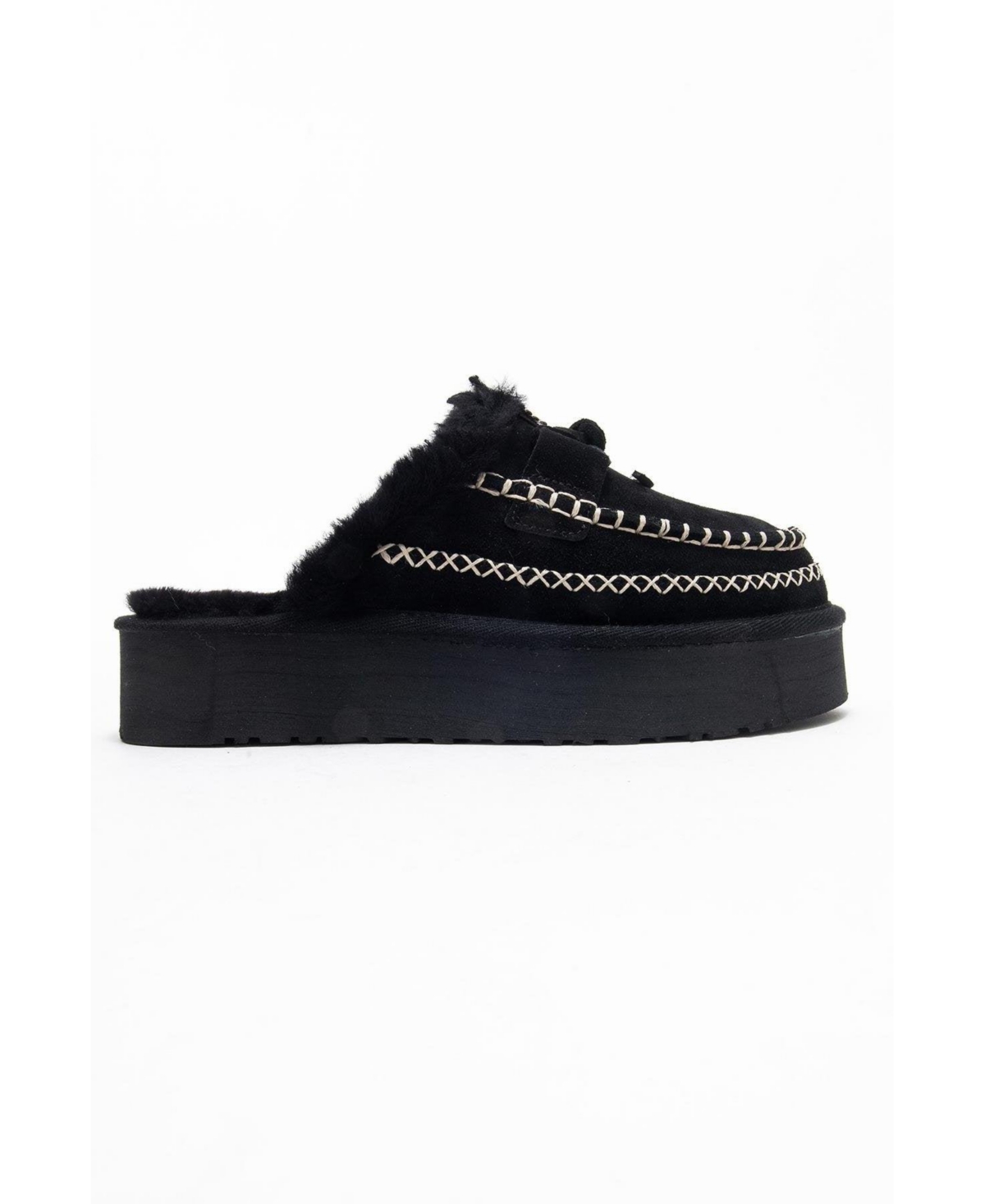 Forever & Always Shoes Yalina Leather Platform Moccasin Slippers (Women)