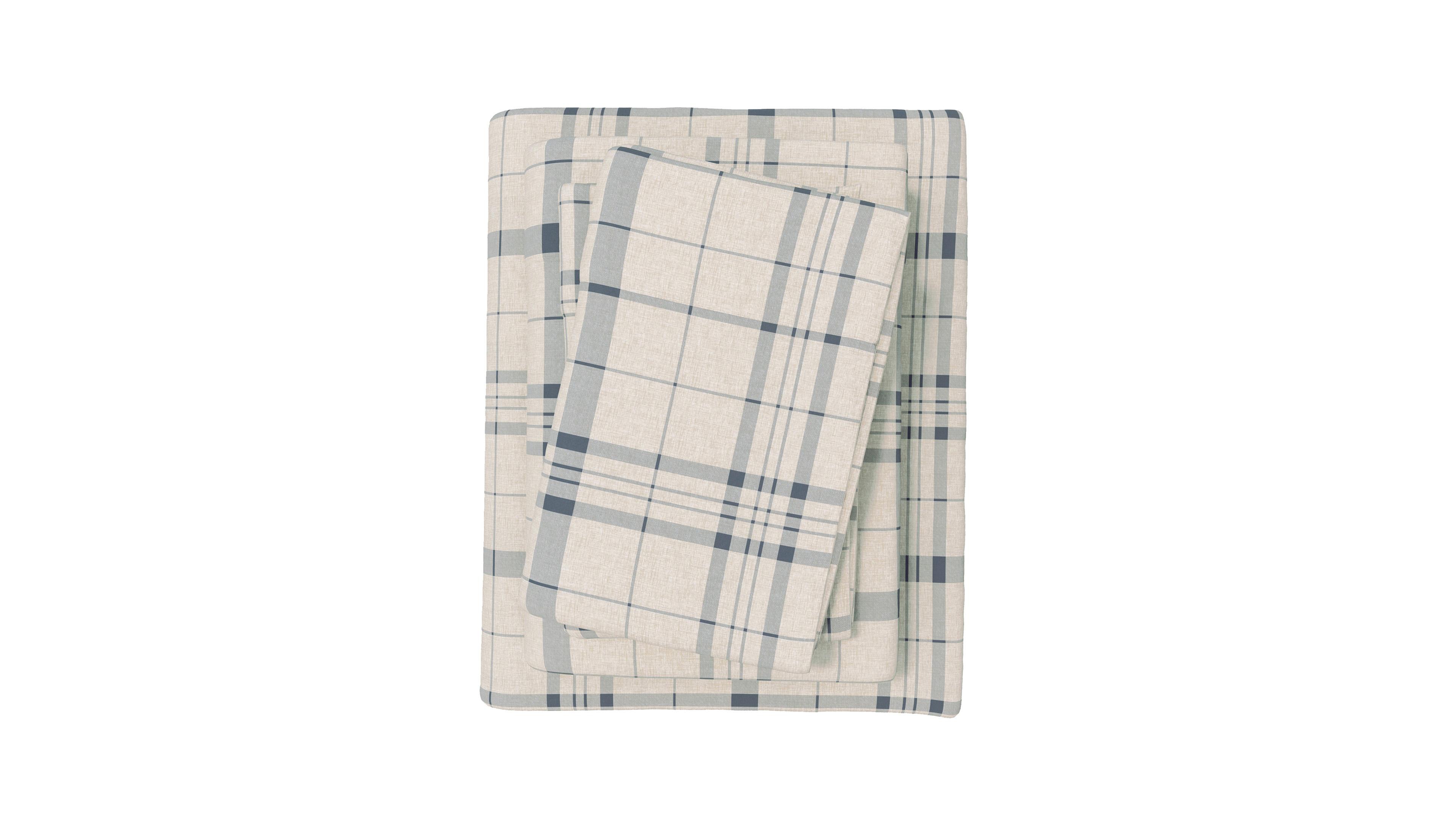 Linery & Co Ultra-Soft Turkish Cotton Plaid Flannel Sheet Set