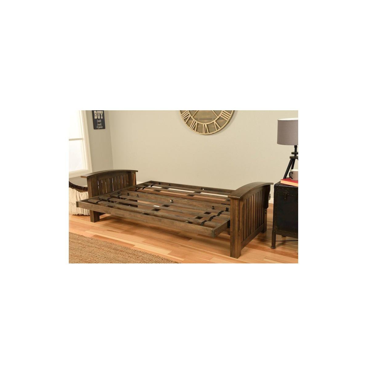 Kodiak Furniture Washington Frame-Rustic Walnut Finish-Canton Black Mattress