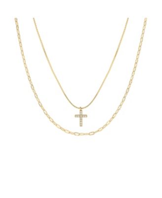 18K Gold Plated Sterling Silver Minimal Grace Necklace Set Holiday Gift Idea