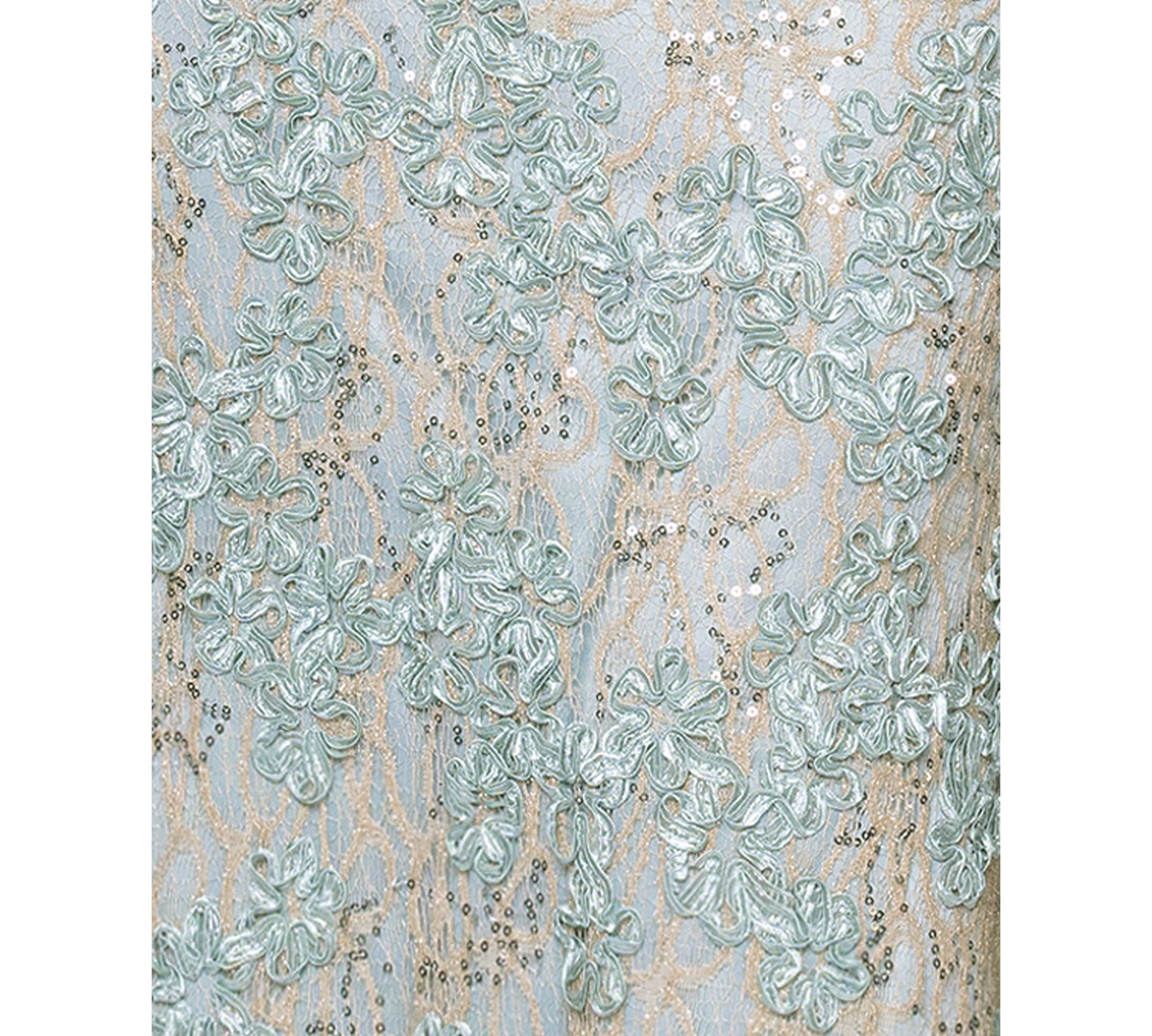 Xscape Petite High-Neck Sleeveless Lace Sheath Gown