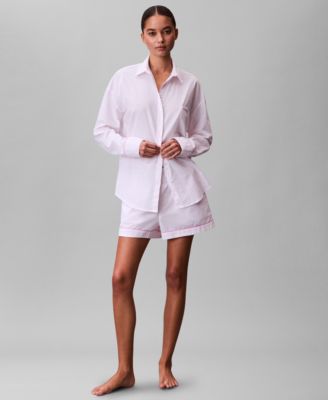 Women's Poplin Mid-Rise Shorts