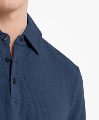 Men's Short-Sleeve Bubble Knit Polo Shirt