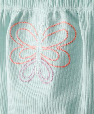 Baby Girls' Butterfly Print Bodysuits and Pants, 3-Piece Set