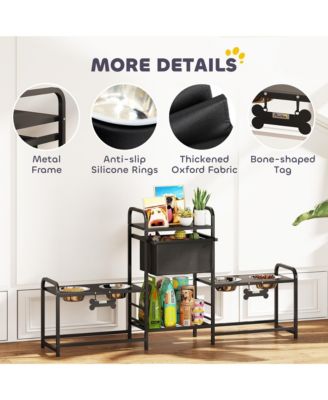 Dog Bowl Sd with 2 Feeding Stations, Elevated Dog Bowls,
