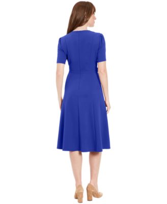 Women's Side Tab Crewneck A-Line Dress