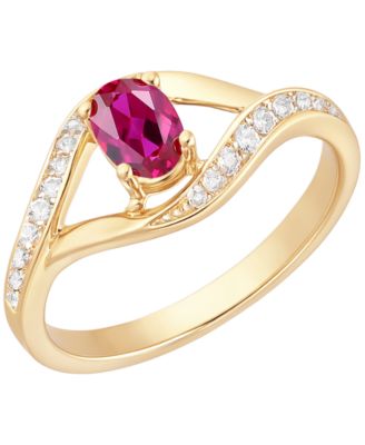 Lab Grown Multi Gemstone Ring in Sterling Silver (also in 14k Gold Over Sterling Silver)