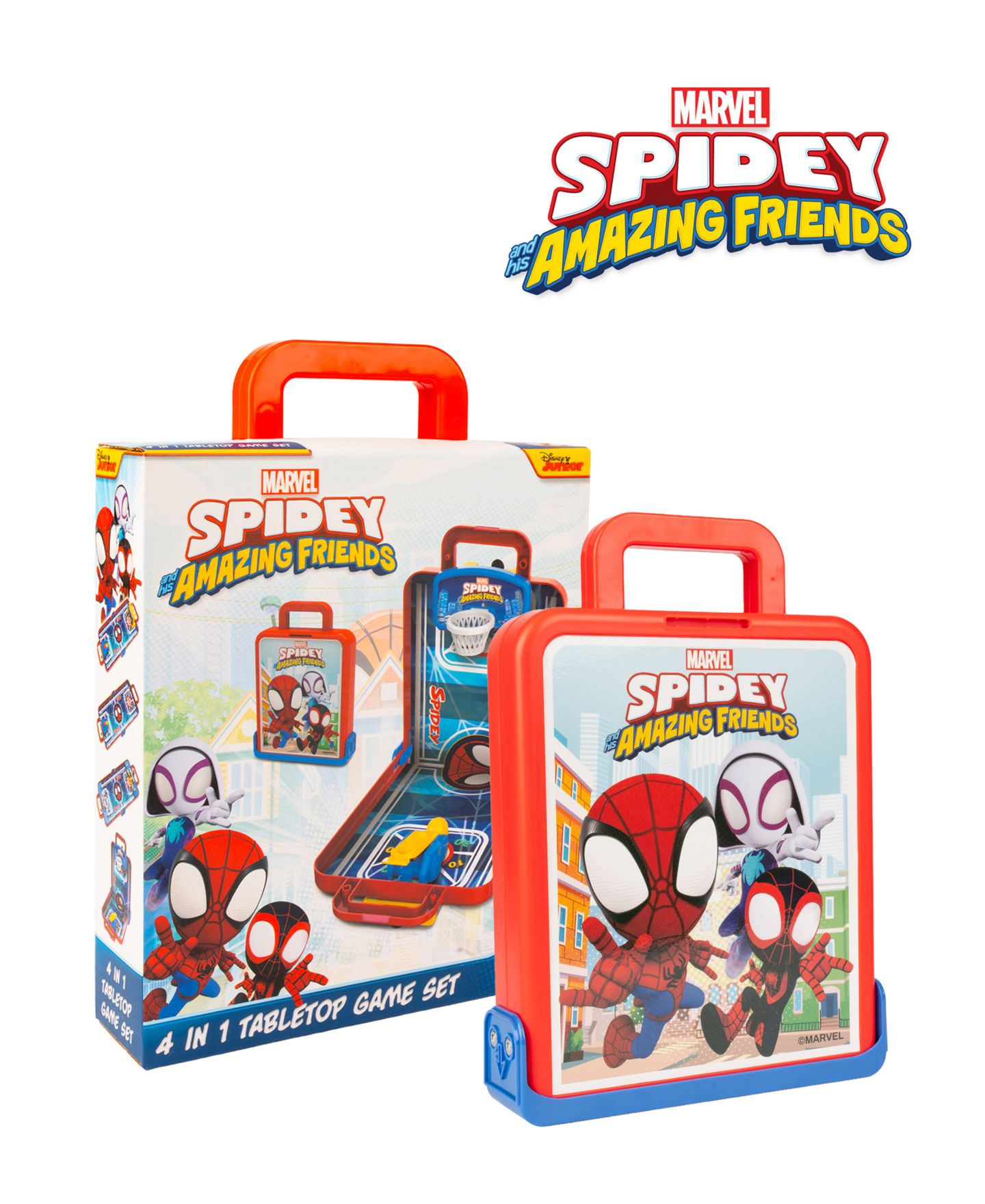 Детская игрушка World Tech Toys Spidey and His Amazing Friends 4-in-1 Tabletop Game, Ages 4+ — фото 5