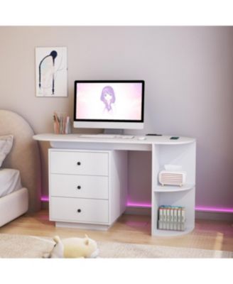 Streamdale Modern Expandable Home Office Desk with Storage & Hutch