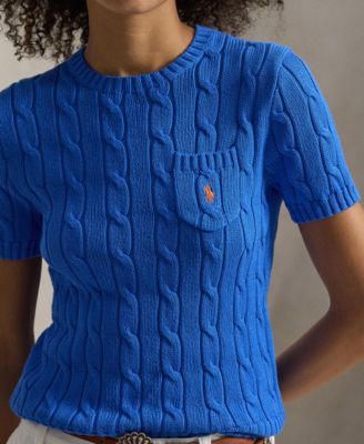 Women's Cable-Knit Short-Sleeve Sweater