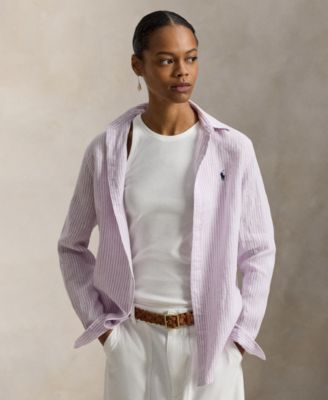 Women's Classic-Fit Striped Linen Shirt