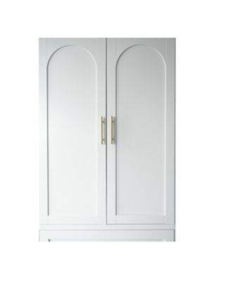 71" Metal Wardrobe Cabinet w/ 2 Drawers, Hanging Rod, 2 Doors & Shell