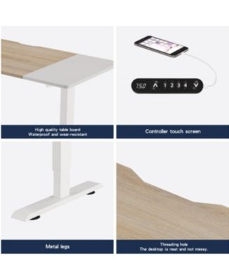 Electric Standing Desk 55" Height Adjustable Computer Table
