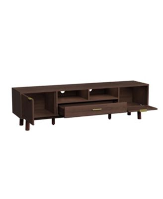 Wood TV Stand for 75" TVs with Soft-Close Doors