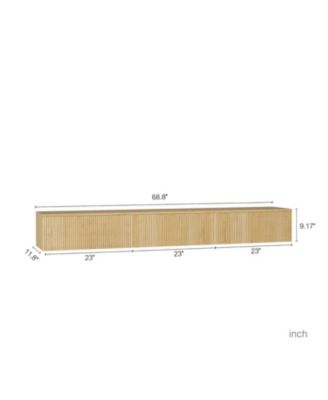 Floating TV Stand w/ LEDs, 69" Modern Entertainment Center for 55-65" TVs