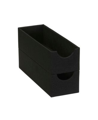 2-Pack of Drawer Organizers, 3” H x 4” W x 12” D, Black Linen