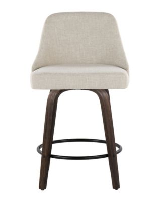 Fabric Studded Marcel Transitional Fixed-Height Counter Stool, Set of 2