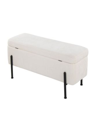 17.25" Fabric Daniella Contemporary Storage Bench