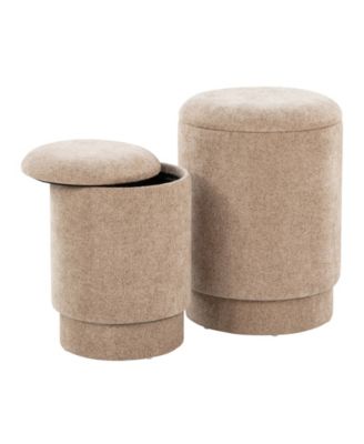 2-Pc. Fabric Marla Upholstered Contemporary Ottoman Set