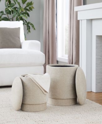 2-Pc. Fabric Marla Upholstered Contemporary Ottoman Set