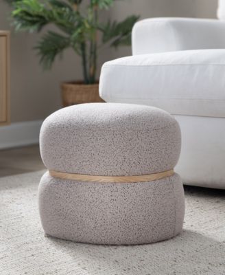 13.5" Fabric Cinch Contemporary Pouf Ottoman