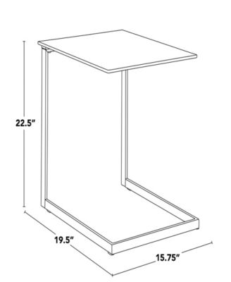 22.5" Glass Zenn Contemporary End Table