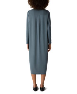 Women's Classic Collar Jersey Shirt Dress, Regular And Petites