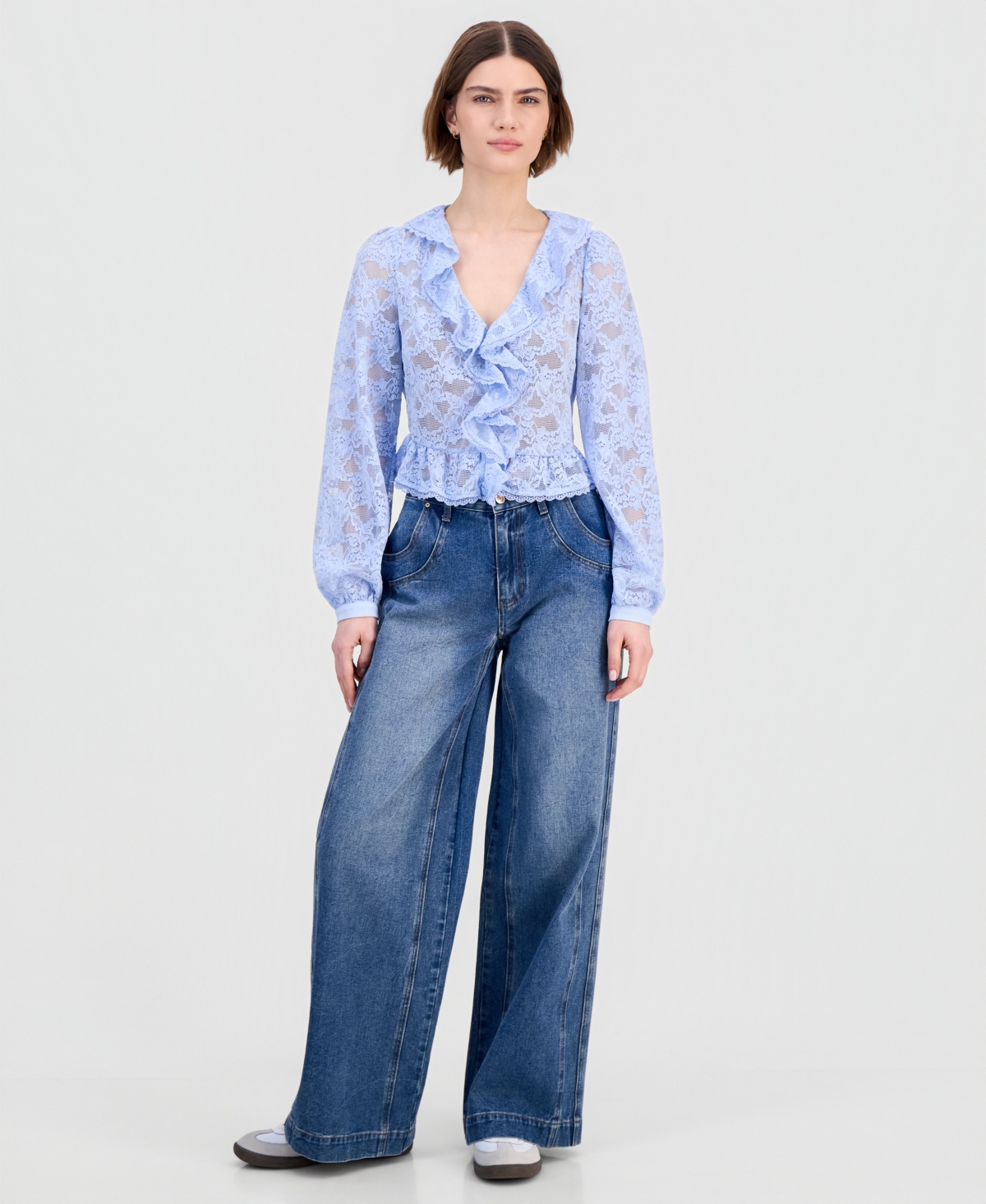 And Now This Women's Ruffled Lace Top, Macy's Exclusive
