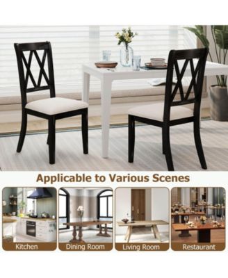 Costway Farmhouse Dining Chairs Modern Kitchen Chairs with Elegant Hollowed backrest